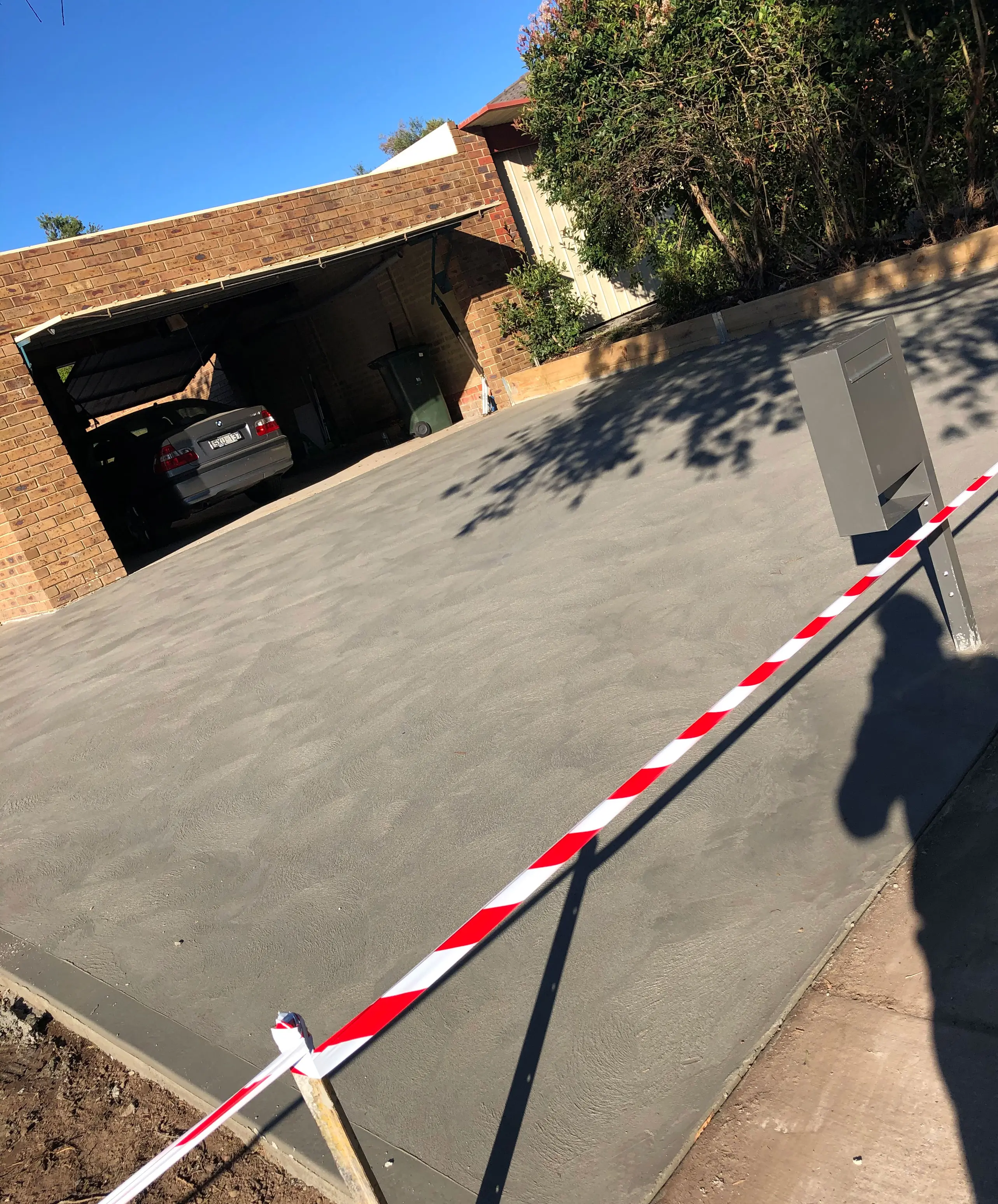 Freshly finished concrete driveway in Mount Waverley with clean edges